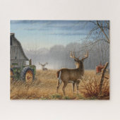 Big Buck Deer schokte op het Boerderij Legpuzzel (Horizontaal)