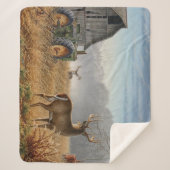 Big Buck Deer schokte op het Boerderij Sherpa Deken (Voorkant)