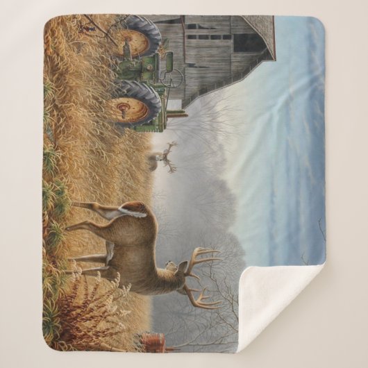 Big Buck Deer schokte op het Boerderij Sherpa Deken (Voorkant)