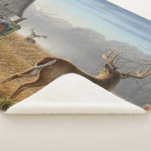 Big Buck Deer schokte op het Boerderij Sherpa Deken (3/4)