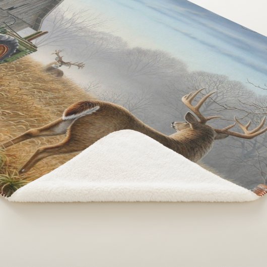 Big Buck Deer schokte op het Boerderij Sherpa Deken (3/4)