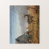 Big Buck Deer Showdown on the Boerderij Puzzle Legpuzzel (Verticaal)