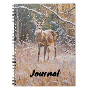 Big Buck Herten in Snow Art Notitieboek Journal