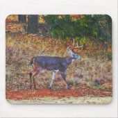 Big Buck Herten Waking Door een Meadow Art Muismat (Voorkant)