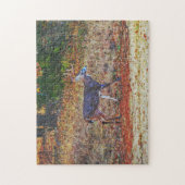 Big Buck Herten Wandelen in een Meadow Art Puzzel Legpuzzel (Verticaal)