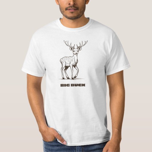 Big Buck Hunting Herten Design T-shirt (Voorkant)