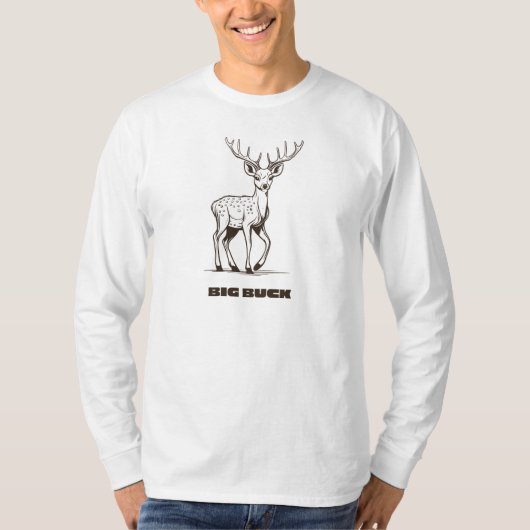 Big Buck Hunting Herten Design T-shirt (Voorkant)