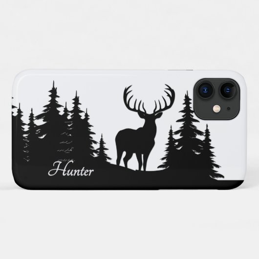 Big Buck Onder Pijnbomen Vector Persoonlijke Naam Case-Mate iPhone Case (Achterkant (horizontaal))