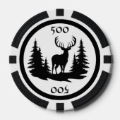 Big Buck Onder Pine Trees Toevoegen Bedrag Poker Chips (Voorkant)
