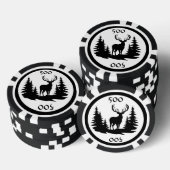 Big Buck Onder Pine Trees Toevoegen Bedrag Poker Chips (Opstapeling)