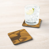 Big Buck Silhouette in Wood Onderzetter (Rechterzijde)