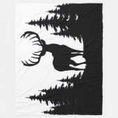 Big Buck Tussen Pine Tree Vector Fleece Deken (Voorkant)