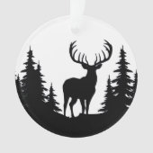 Big Buck Tussen Pine Tree Vector Ornament (voorkant)