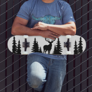 Big Buck Tussen Pine Tree Vector Persoonlijk Skateboard