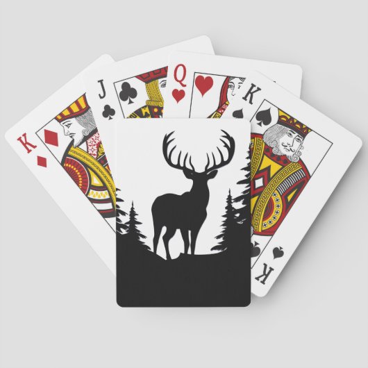 Big Buck Tussen Pine Tree Vector Pokerkaarten (Achterkant)