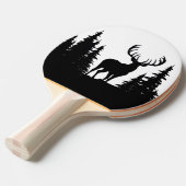 Big Buck Tussen Pine Tree Vector Tafeltennisbatje (Voorkant Gekanteld)