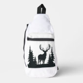 Big Buck Tussen Pine Trees Sling Bag (Voorkant)