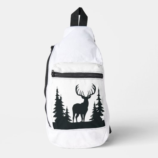 Big Buck Tussen Pine Trees Sling Bag (Voorkant)