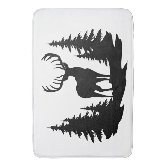 Big Buck Tussen Pine Trees Vector Badmat (Voorkant Verticaal)