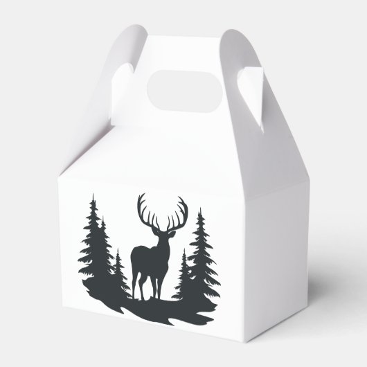 Big Buck Tussen Pine Trees Vector Bedankdoosjes (Voorkant Zijde)