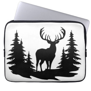 Big Buck Tussen Pine Trees Vector Laptop Sleeve
