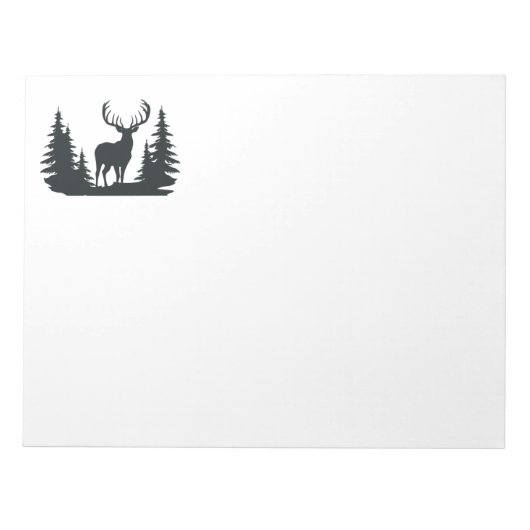 Big Buck Tussen Pine Trees Vector Notitieblok (Voorkant)
