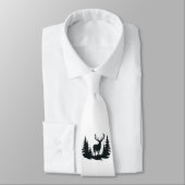 Big Buck Tussen Pine Trees Vector Stropdas (Gebonden)