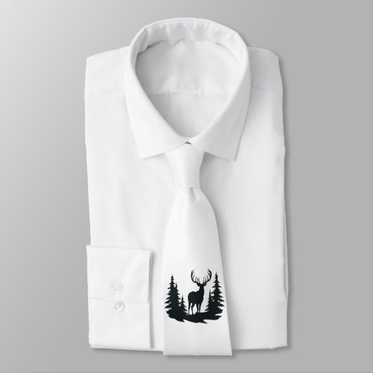 Big Buck Tussen Pine Trees Vector Stropdas (Gebonden)