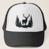 Big Buck Tussen Pine Trees Vector Trucker Pet (Voorkant)