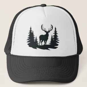 Big Buck Tussen Pine Trees Vector Trucker Pet