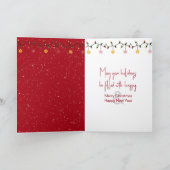 Big Buck Wearing a Glowing Christmas Wreath Kaart (Binnen)