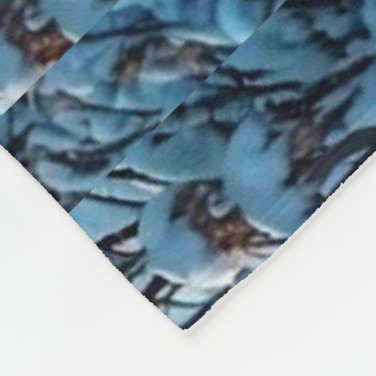  Big Buck's Snowy Christmas Visit Fleece Deken (Hoek)