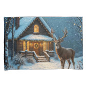  Big Buck's Snowy Christmas Visit Kussensloop (Voorkant-Rechts)