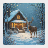  Big Buck's Snowy Christmas Visit Labels (Design 1)