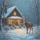 Big Buck's Snowy Christmas Visit Sticker (Voorkant)