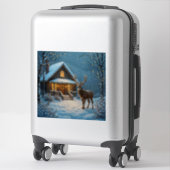 Big Buck's Snowy Christmas Visit Sticker (Koffer)
