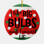 Big Bulbs Gepersonaliseerd Grappige Kerstboom Keramisch Ornament (Voorkant)