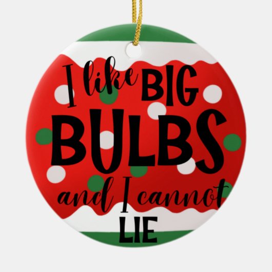 Big Bulbs Gepersonaliseerd Grappige Kerstboom Keramisch Ornament (Voorkant)