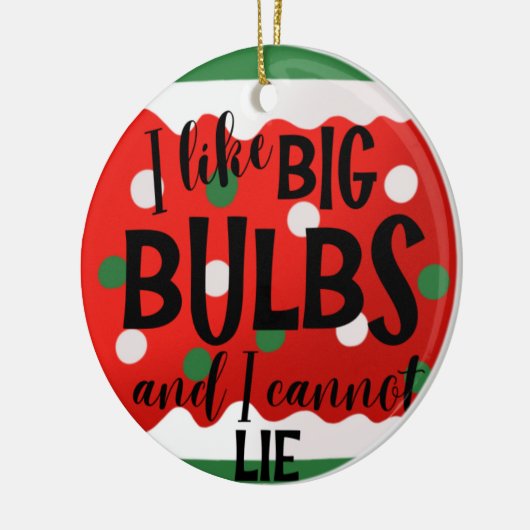 Big Bulbs Gepersonaliseerd Grappige Kerstboom Keramisch Ornament (Links)