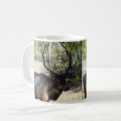 Big Bull Elk Jacht Mancave Design Koffie Mok Cup (Voorkant links)