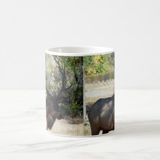 Big Bull Elk Jacht Mancave Design Koffie Mok Cup (Center)