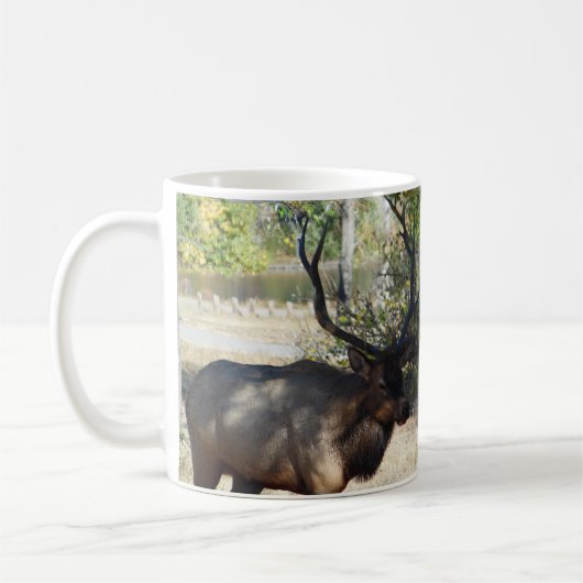 Big Bull Elk Jacht Mancave Design Koffie Mok Cup (Links)