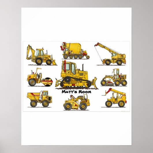 Big Bulldozer Construction Equipment Poster Print (Voorkant)