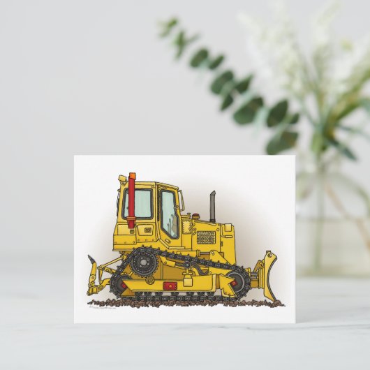 Big Bulldozer Dozer Post Card Briefkaart (Staand voorkant)