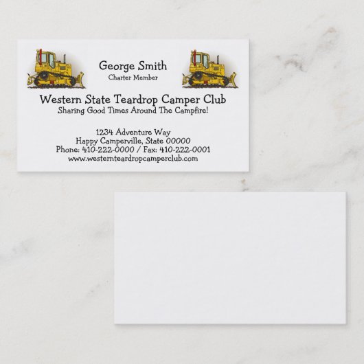 Big Bulldozer Dozer Visitekaartje (Voorkant / Achterkant)