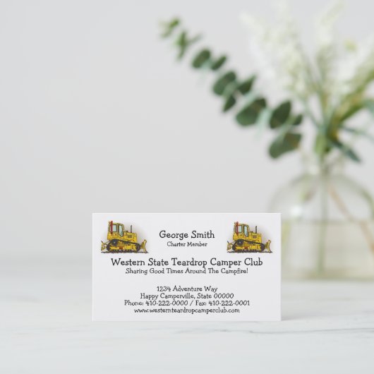 Big Bulldozer Dozer Visitekaartje (Staand voorkant)