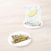 Big Bulldozer Dozer Zandsteen Onderzetter (Zijkant)