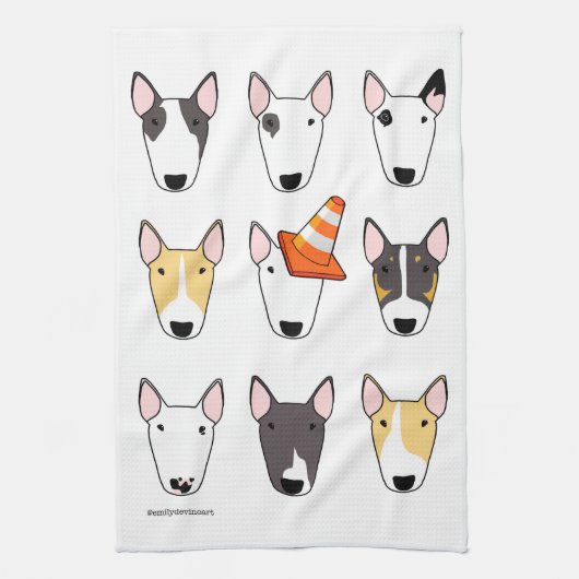Big Bully (9 hondenontwerp) Thea Towel Doordwervel Theedoek (Verticaal)