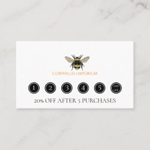 Big Bumble Bee Honey Products Bijenhouder Klantenkaartje