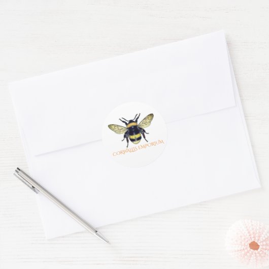 Big Bumble Bee Ronde Sticker (Envelop)